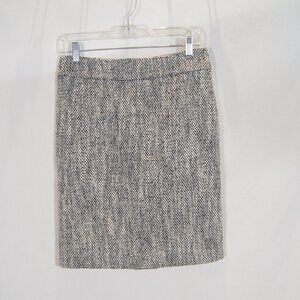 Tory Burch | Tweed Mini Skirt Herringbone Pattern | Gold Hardware | Size 4